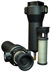 Top Load compressed air filters from the Filtration and Separation Division of Parker Hannifin ease element change-out in tight spaces.