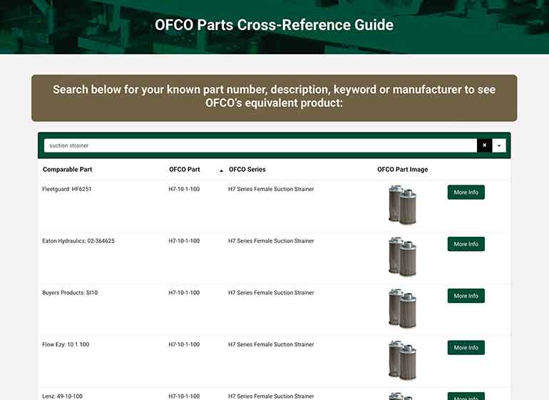 OFCO Cross Reference Guide